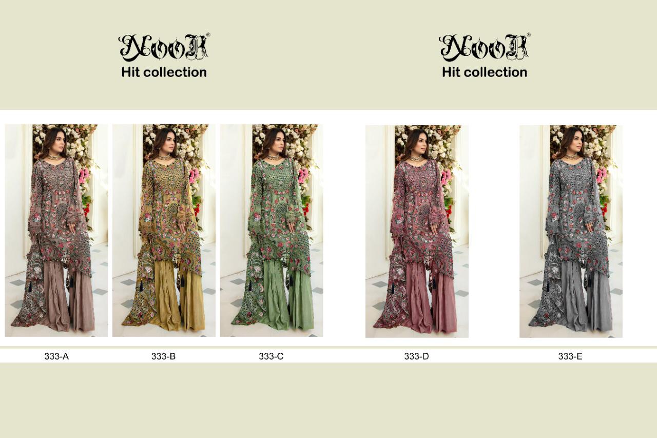 Noor Hit Collection 333 Latest Fancy Heavy Emroodery Dimond Work Designer Pakistani Salwer Suit Collection
